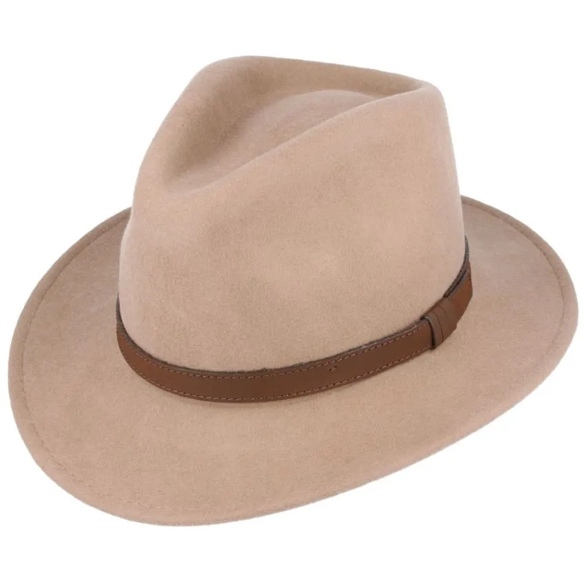 Handmade 100% Wool Camel Fedora