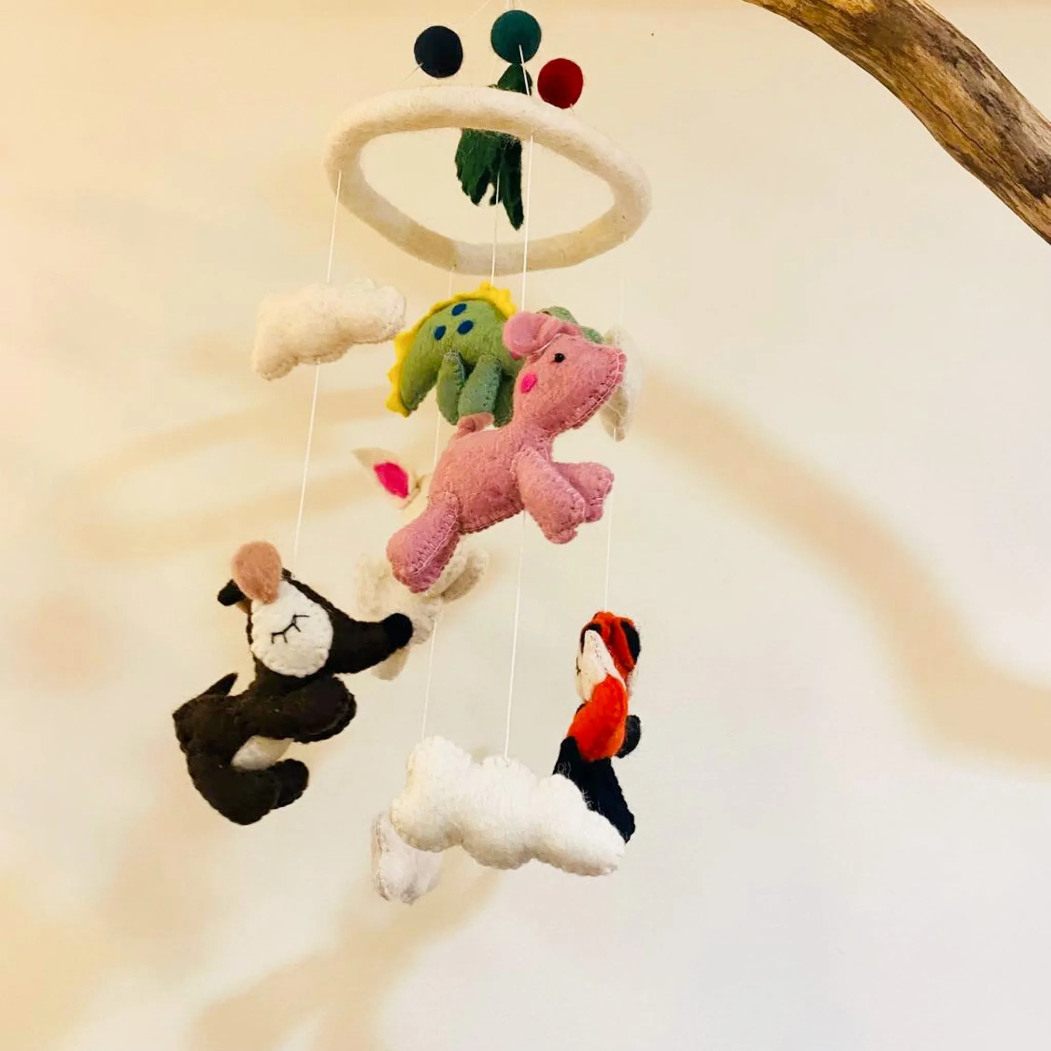 Handmade Bunny Felt Mobile Nursery Decor