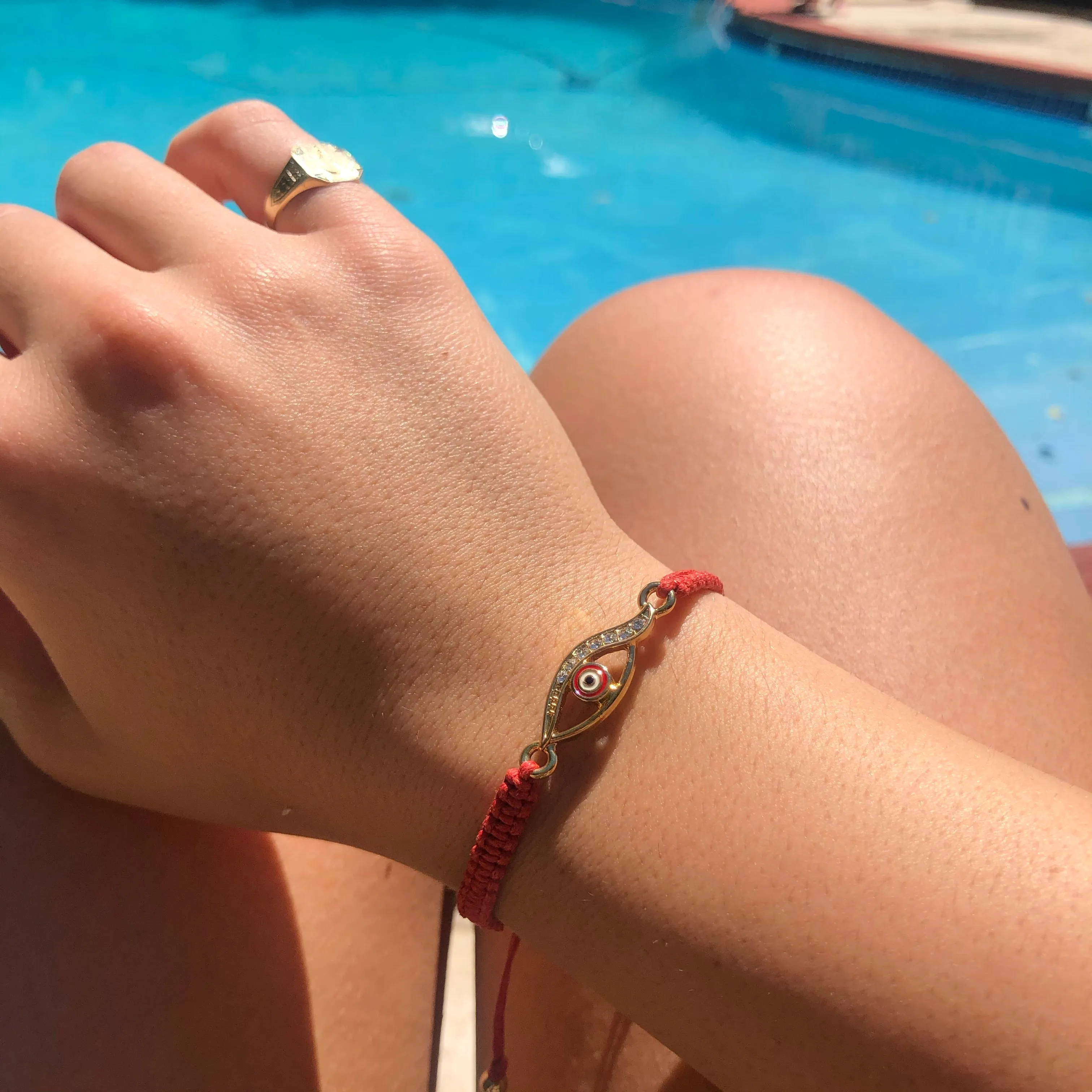 Handmade Evil Eye Bracelet - Red