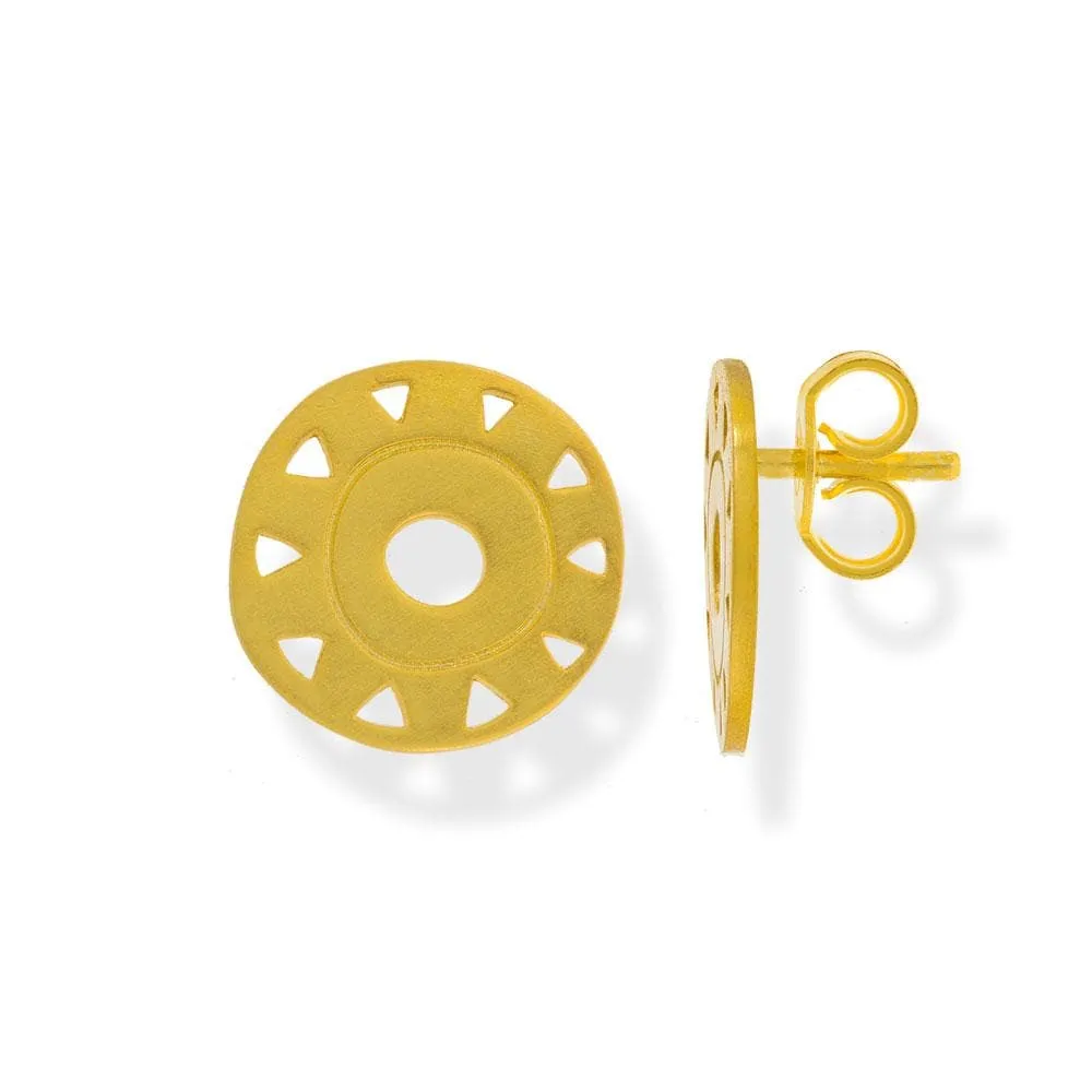 Handmade Gold Plated Silver Stud Earrings Helios