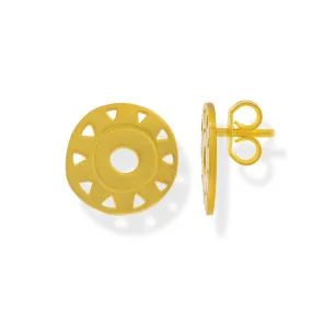 Handmade Gold Plated Silver Stud Earrings Helios