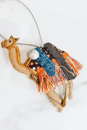 Handmade Sparkly Camel Ornament