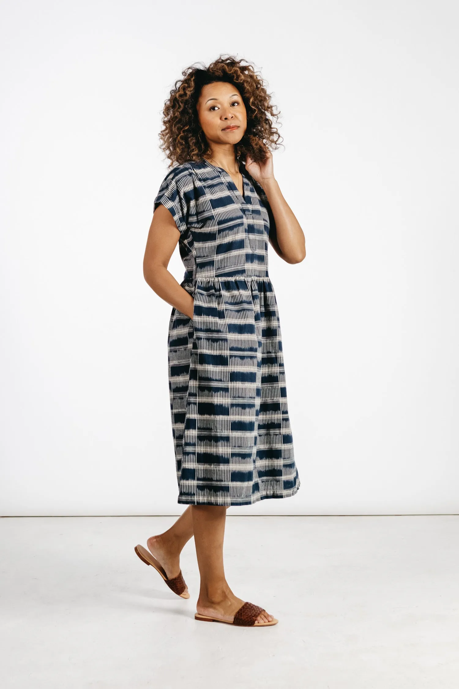 Ira Dress / Ikat Plaid