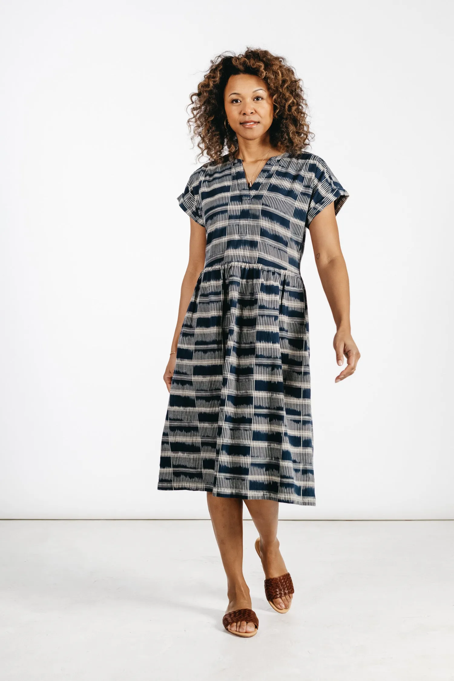 Ira Dress / Ikat Plaid