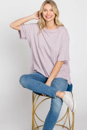 Lavender Basic Oversized Tee