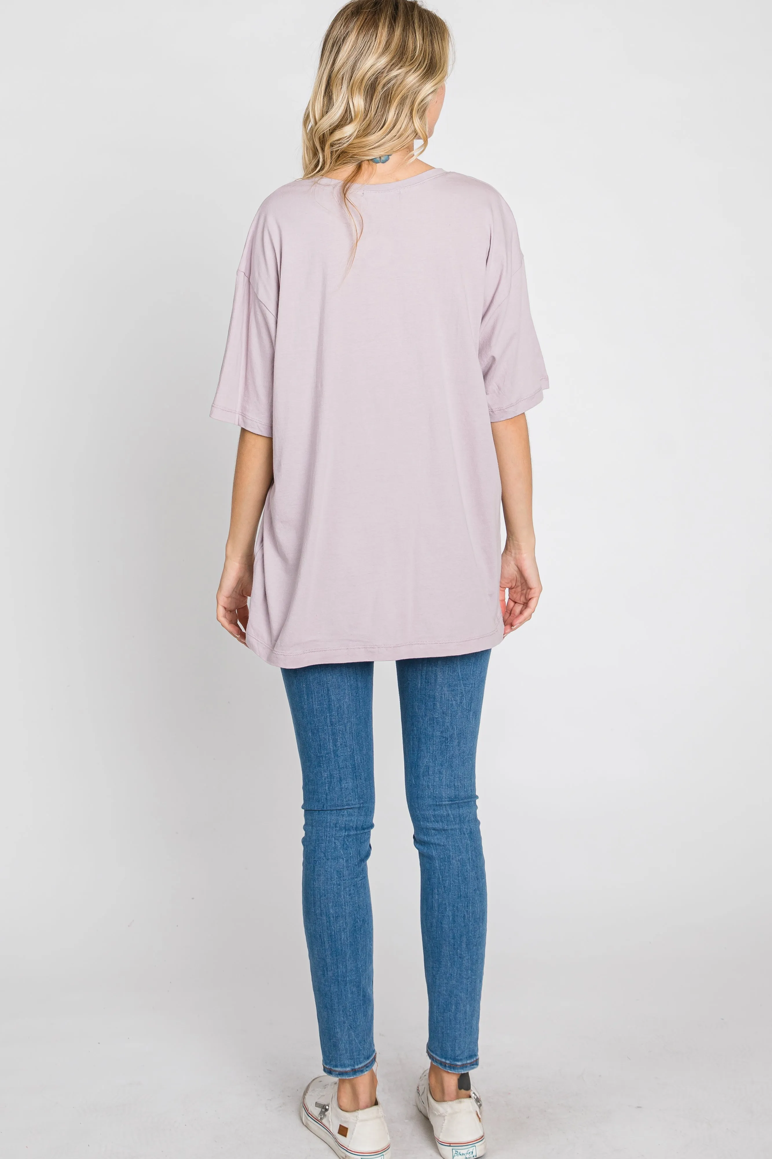 Lavender Basic Oversized Tee