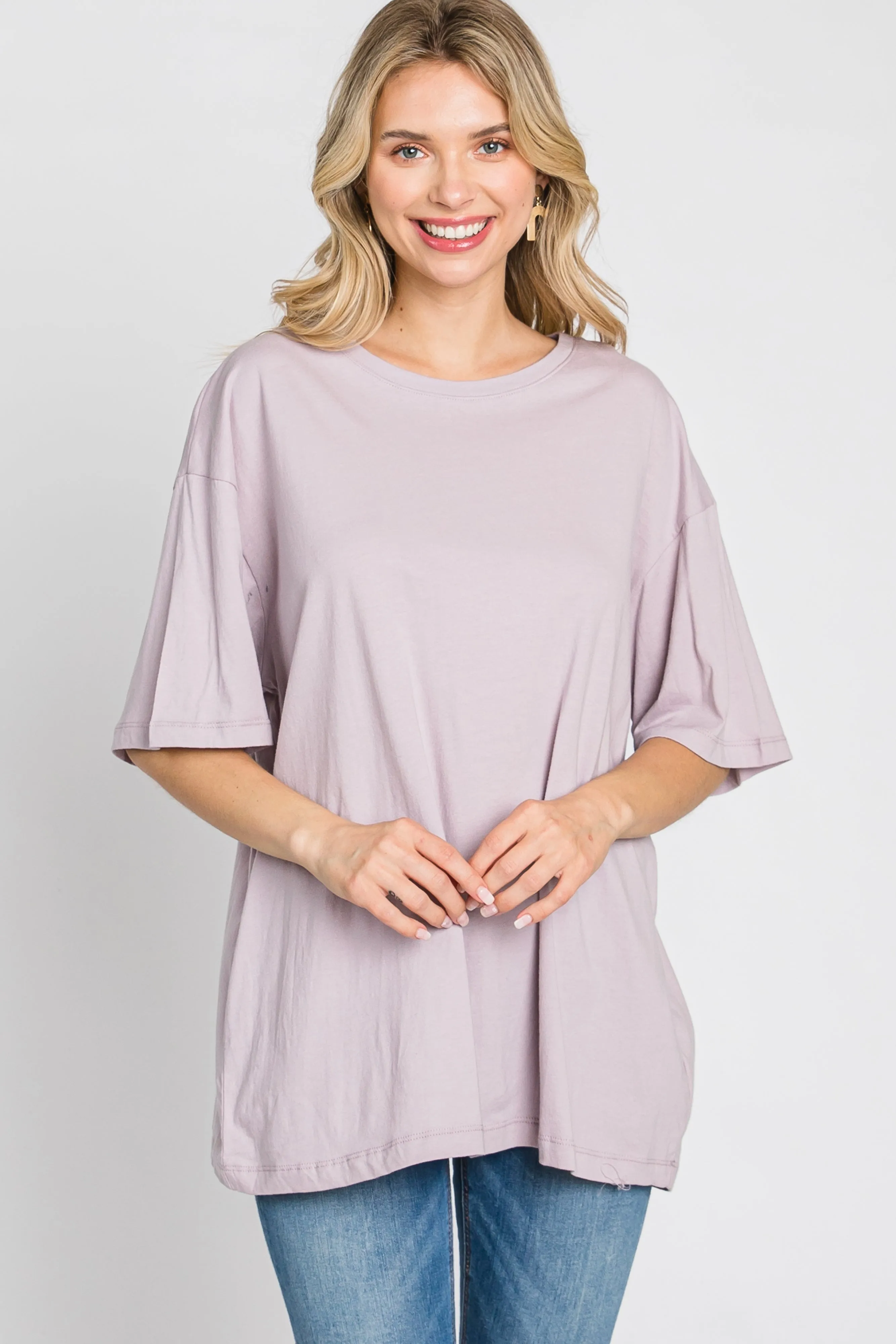 Lavender Basic Oversized Tee