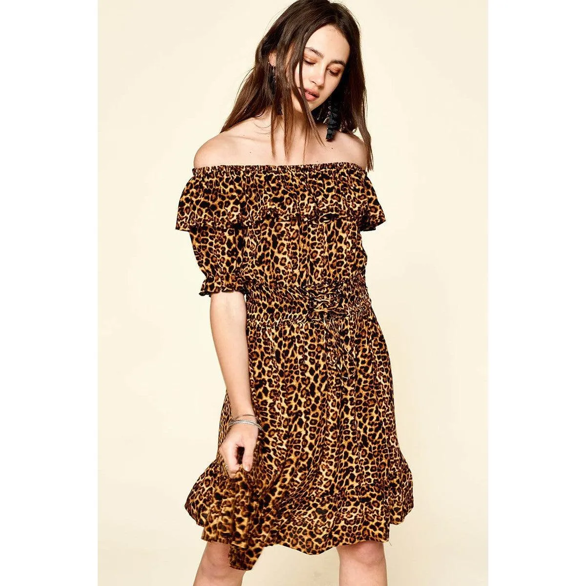 Leopard Printed Woven Dress