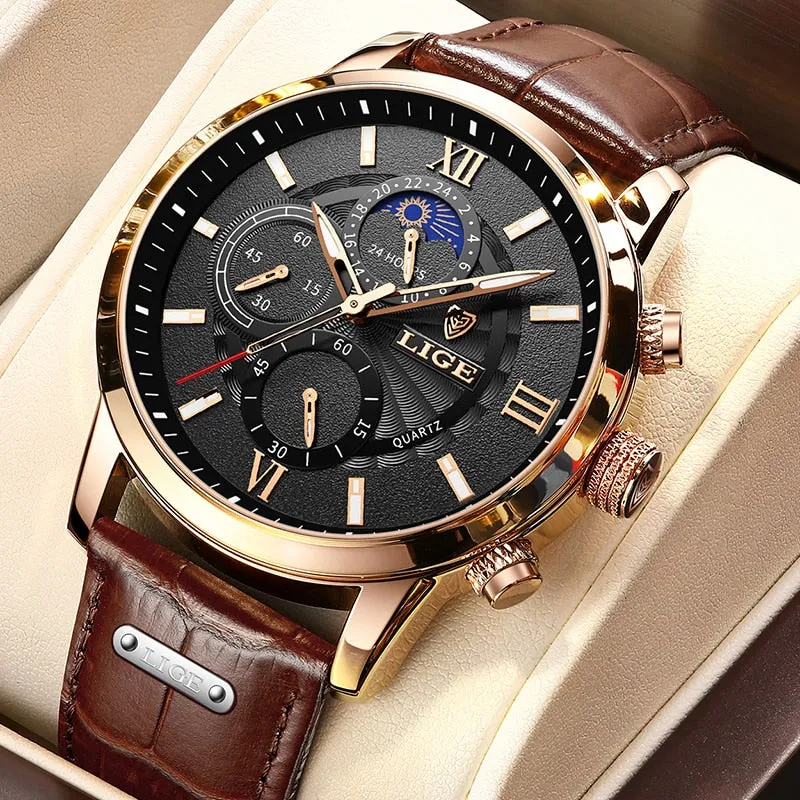 LIGE 2021 Top Brand Luxury Men Wrist Watch