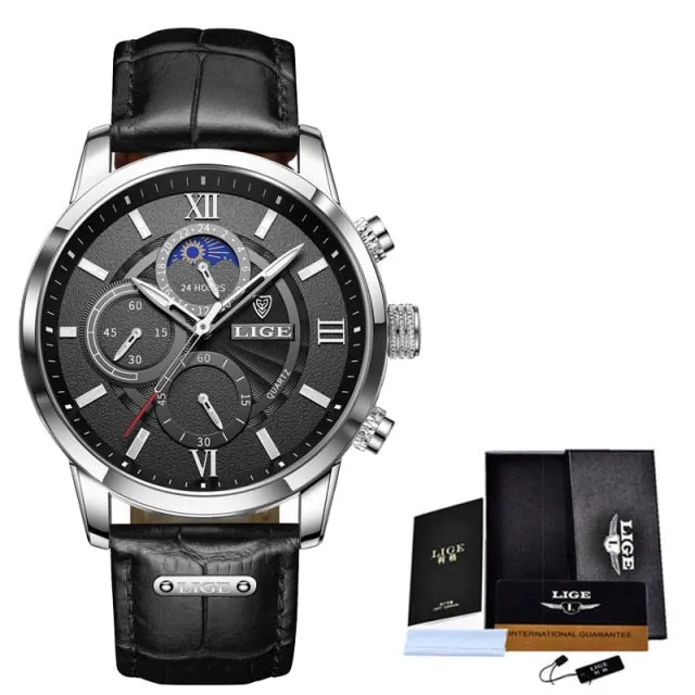 LIGE Luxury Men's Luminous Quartz Wristwatch