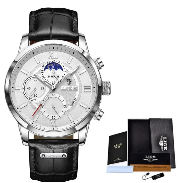 LIGE Luxury Men's Luminous Quartz Wristwatch