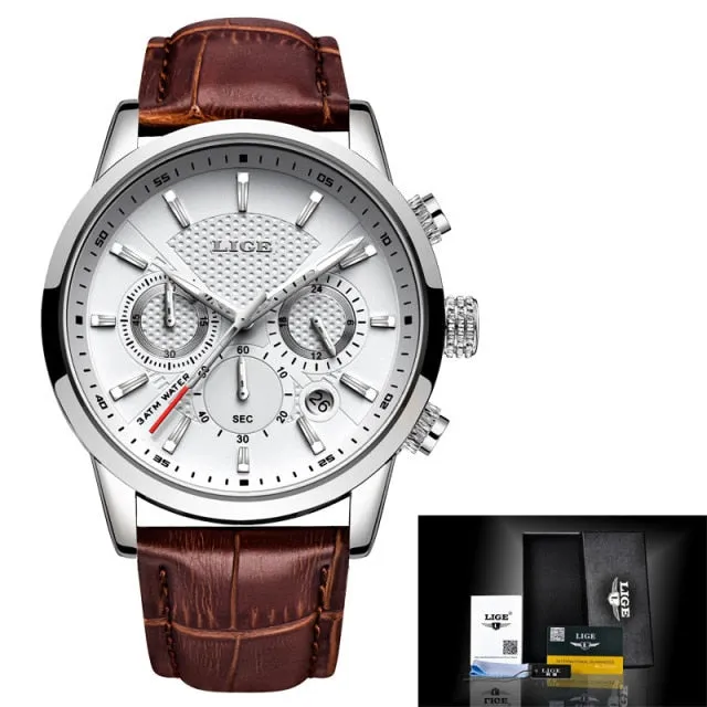 LIGE Luxury Men's Luminous Quartz Wristwatch