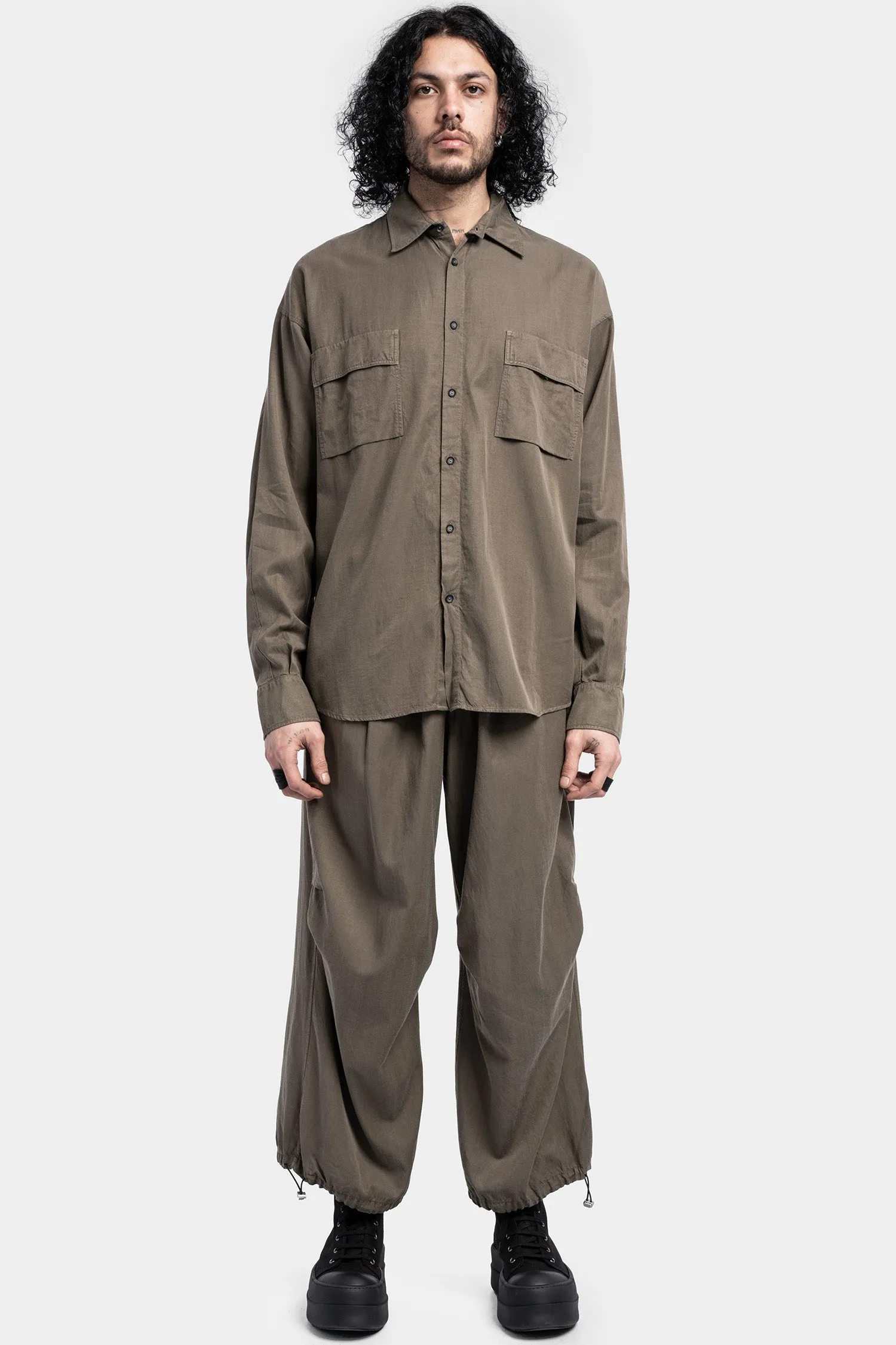 Lightweight oversized shirt, Military green