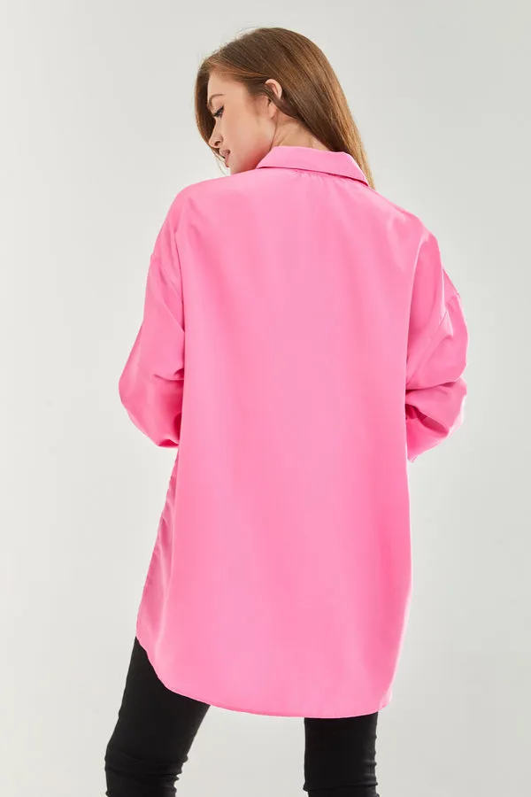 Liquorish Pink Oversized Shirt