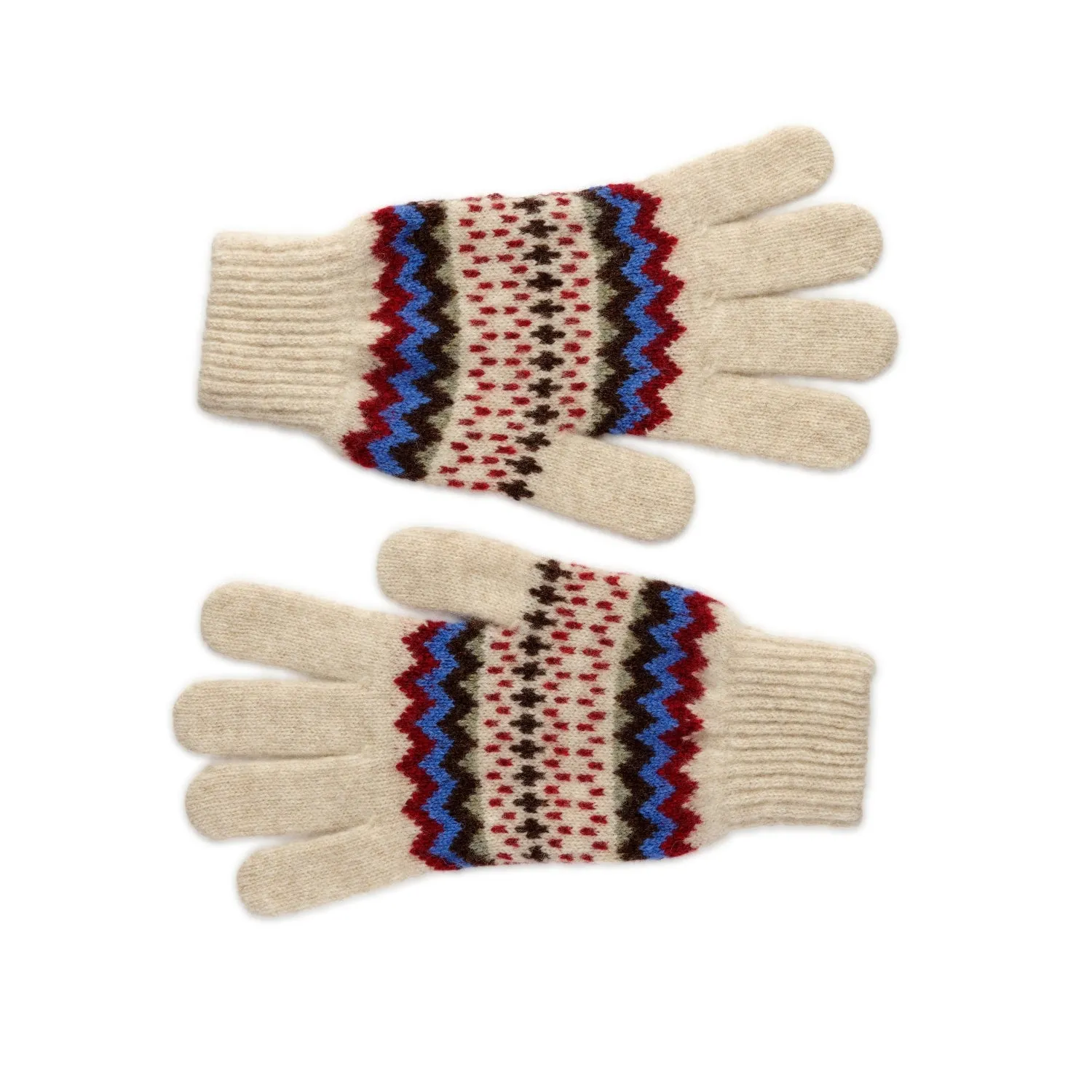 Lomond Lambswool - Fairisle Patterned Christmas Gloves -  Hope