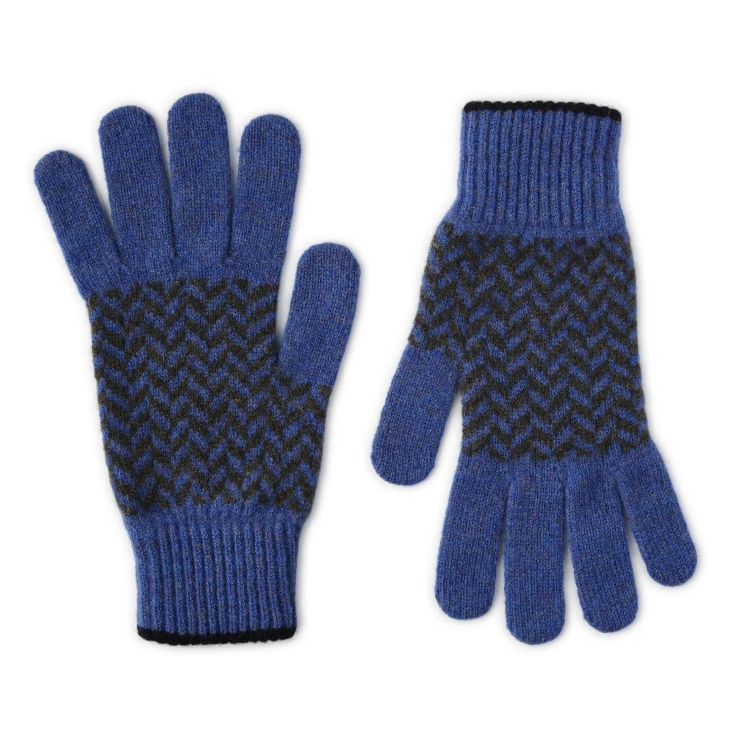 Lomond Lambswool - Herringbone Patterned Mens Gloves - Nairn