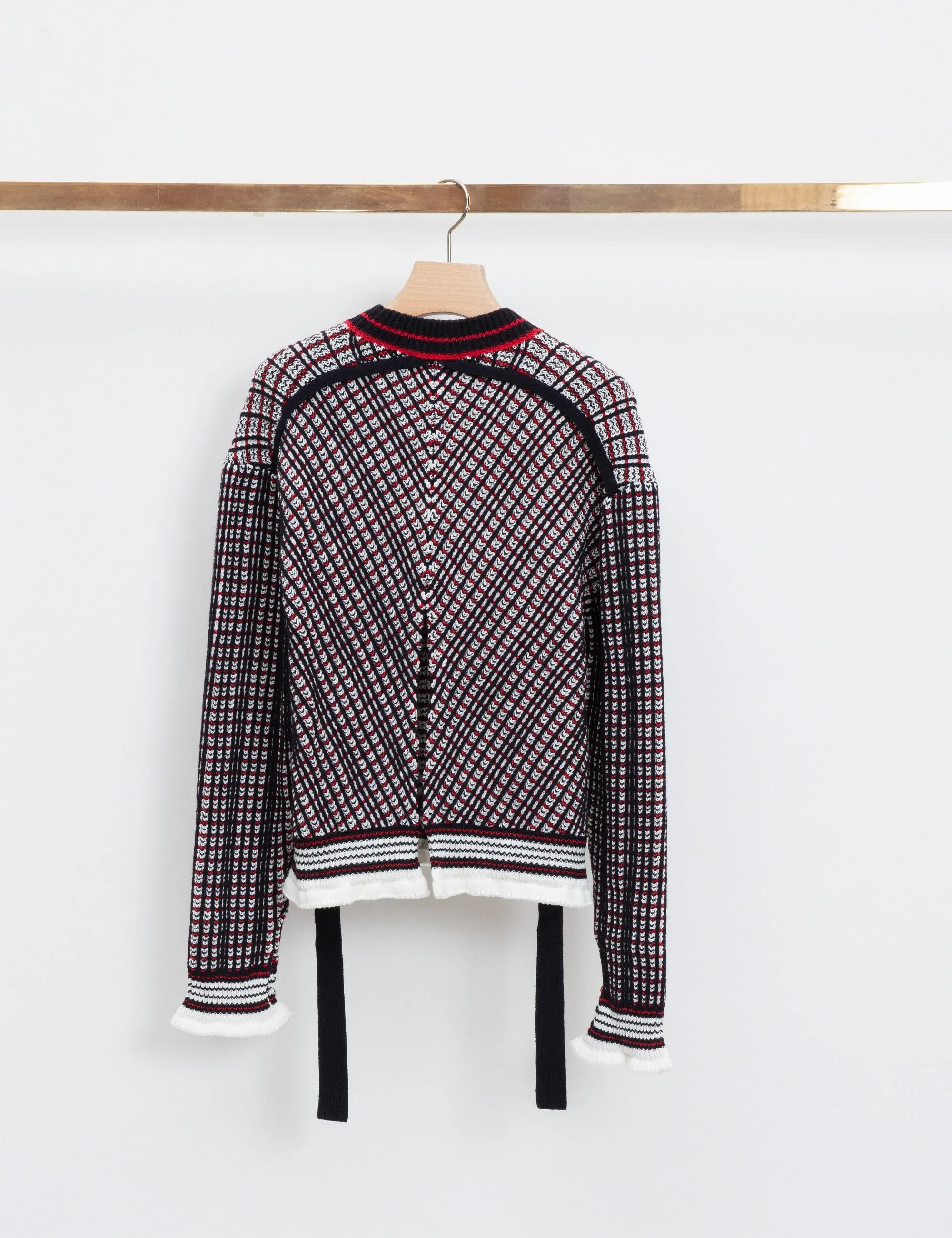 Long Sleeve Plaid Jacquard Pullover