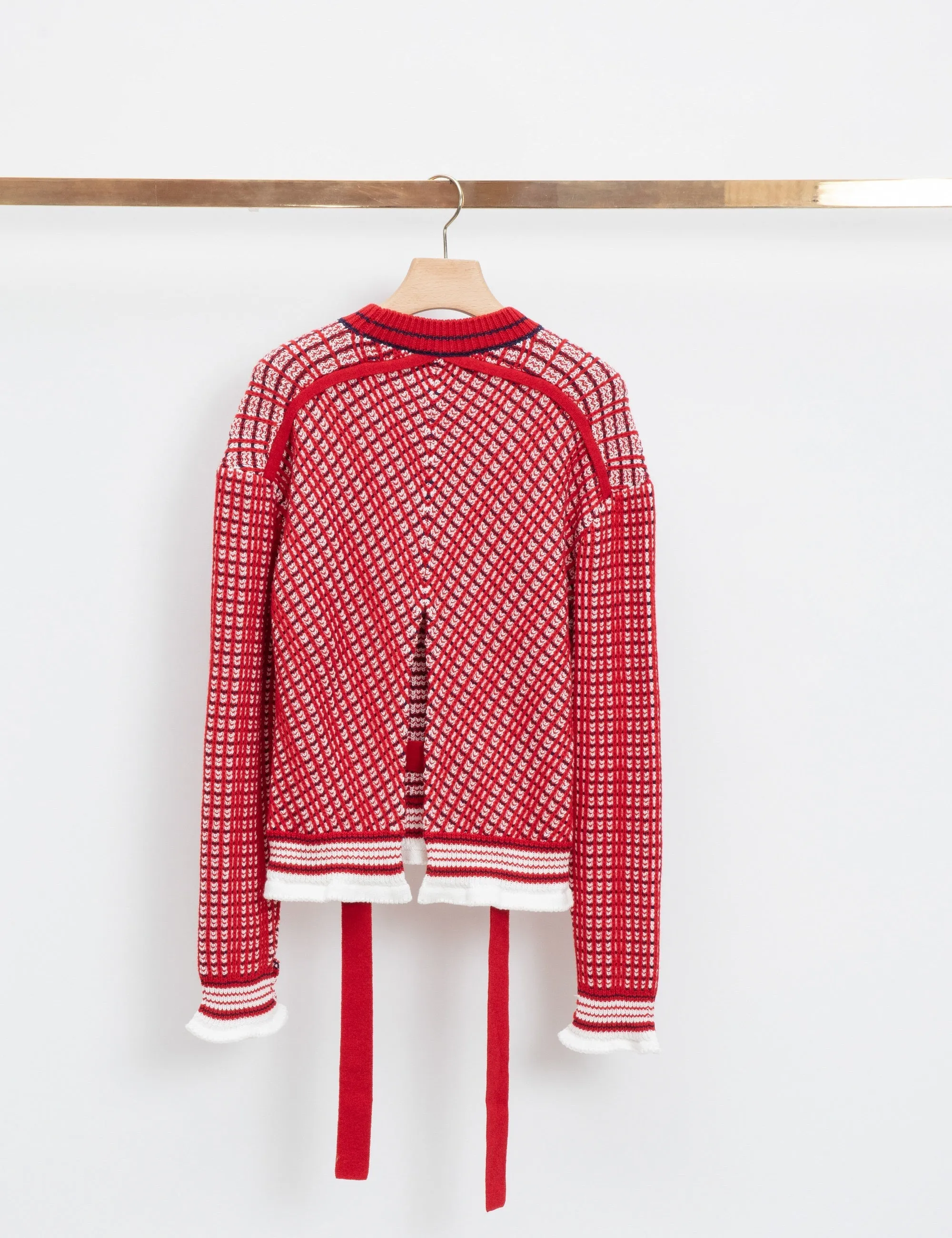 Long Sleeve Plaid Jacquard Pullover