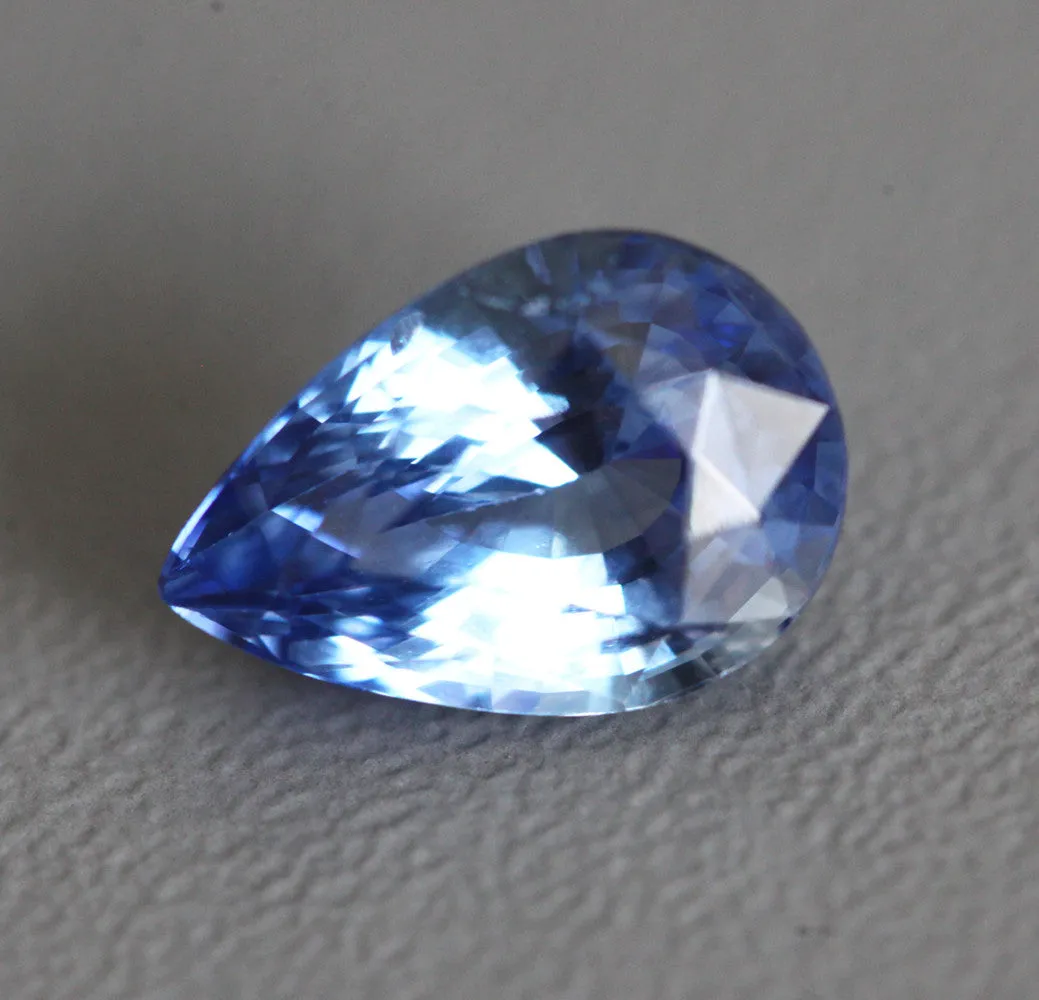 Loose 3.08 Ct Pear Blue Sapphire