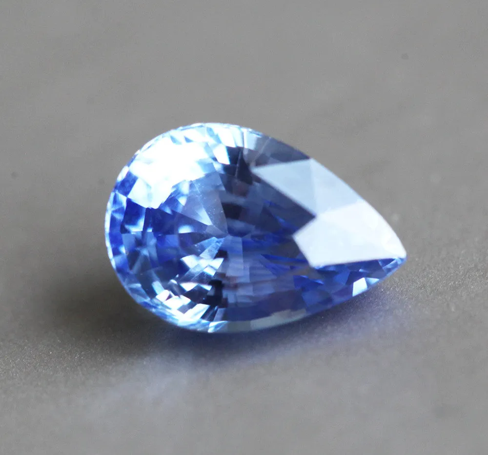 Loose 3.08 Ct Pear Blue Sapphire