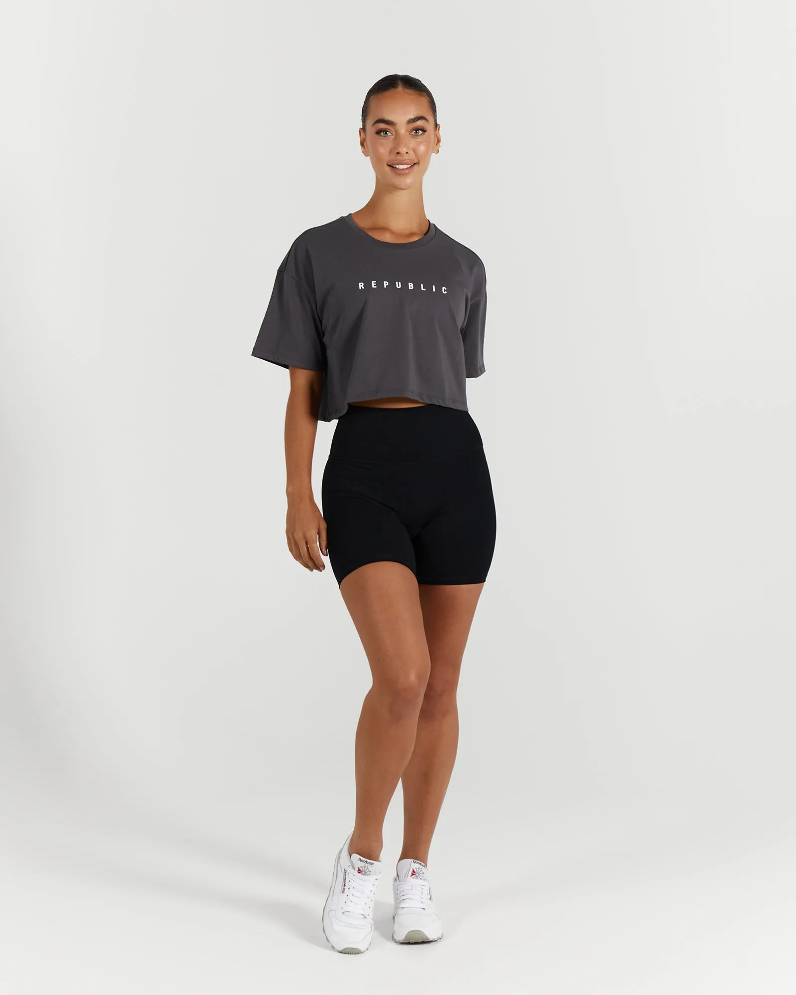 LOOSE CROP TEE - SHADOW