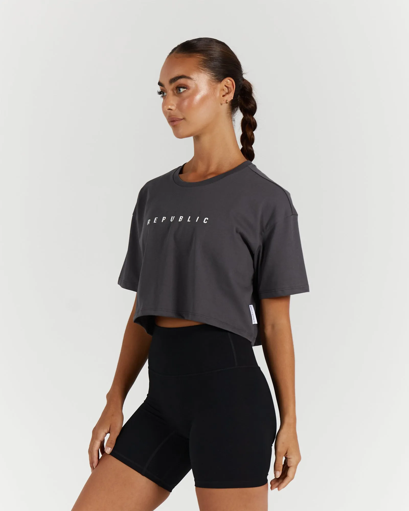 LOOSE CROP TEE - SHADOW