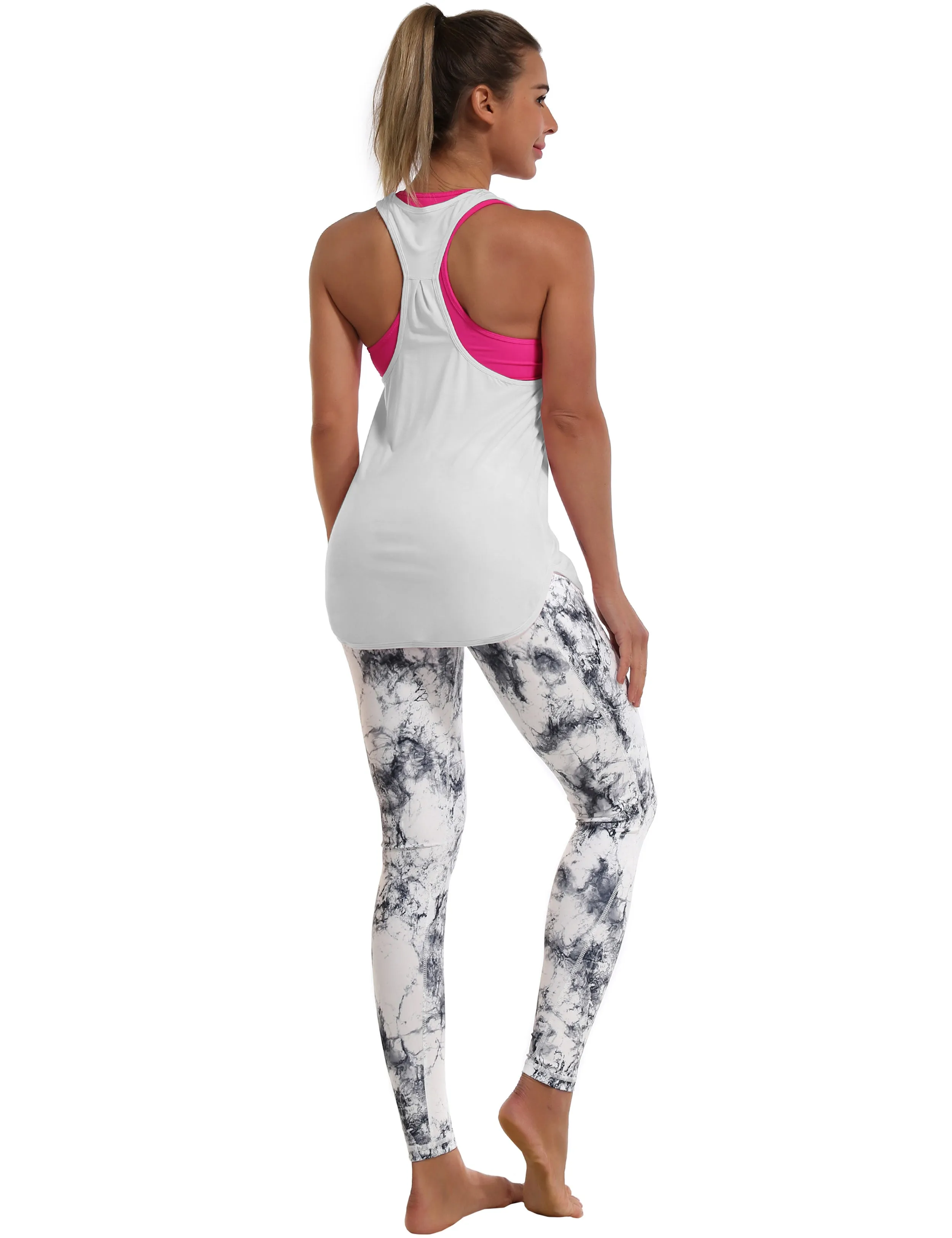 Loose Fit Racerback Tank Top lightgray