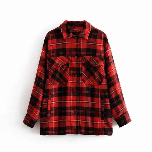 Loose-Fitting Flannel Shirt With Pockets