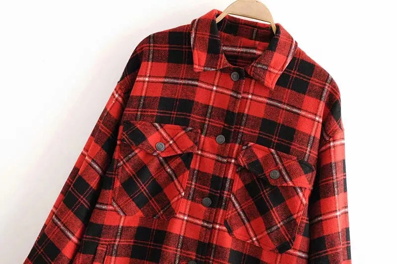 Loose-Fitting Flannel Shirt With Pockets