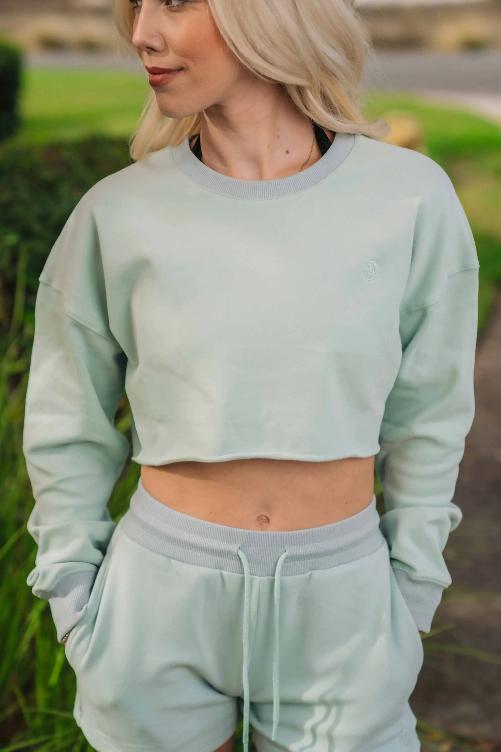 Luxury Loungewear Cropped Crewneck