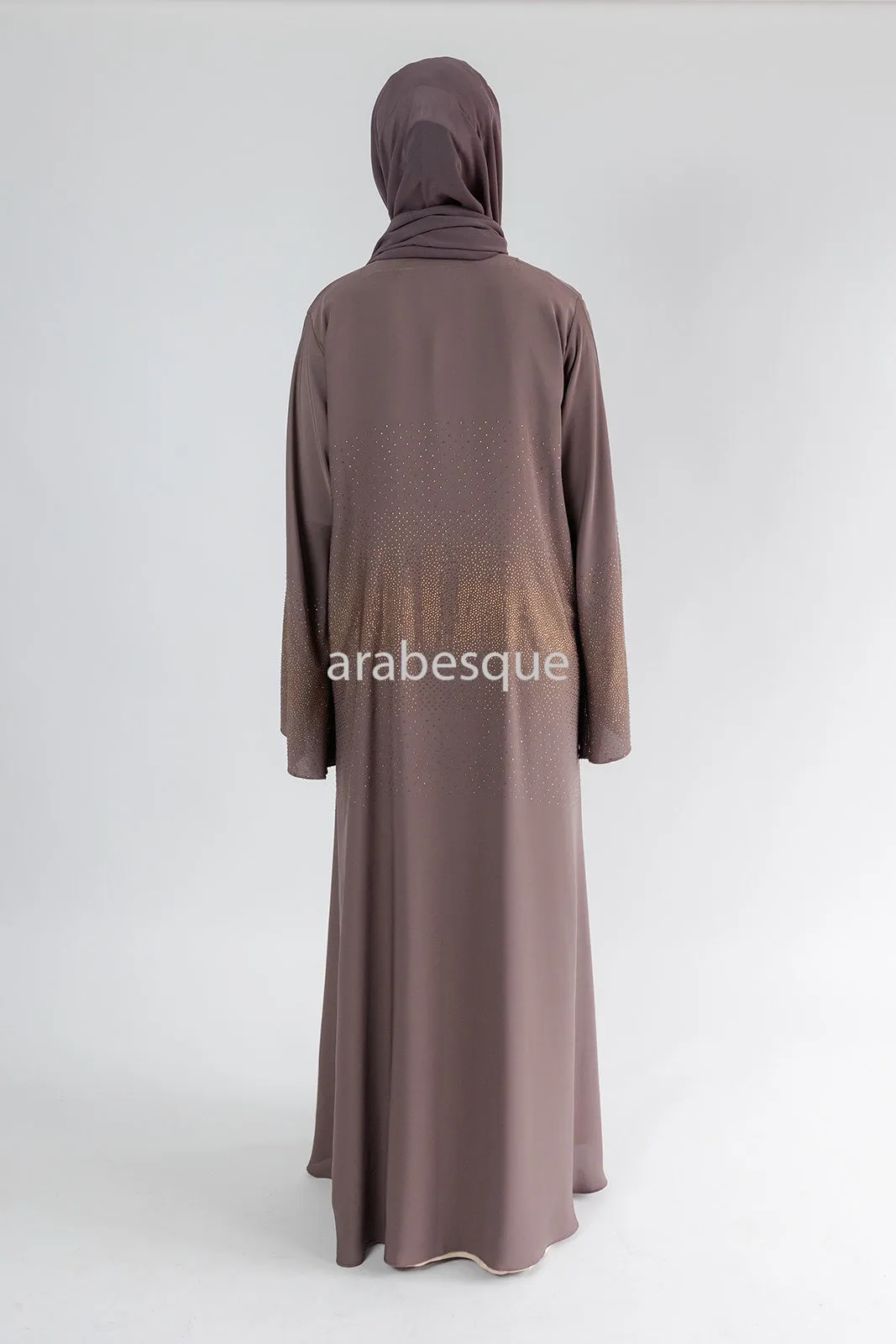 Luxury Nida Embellished Open Abaya with wide Sleeve