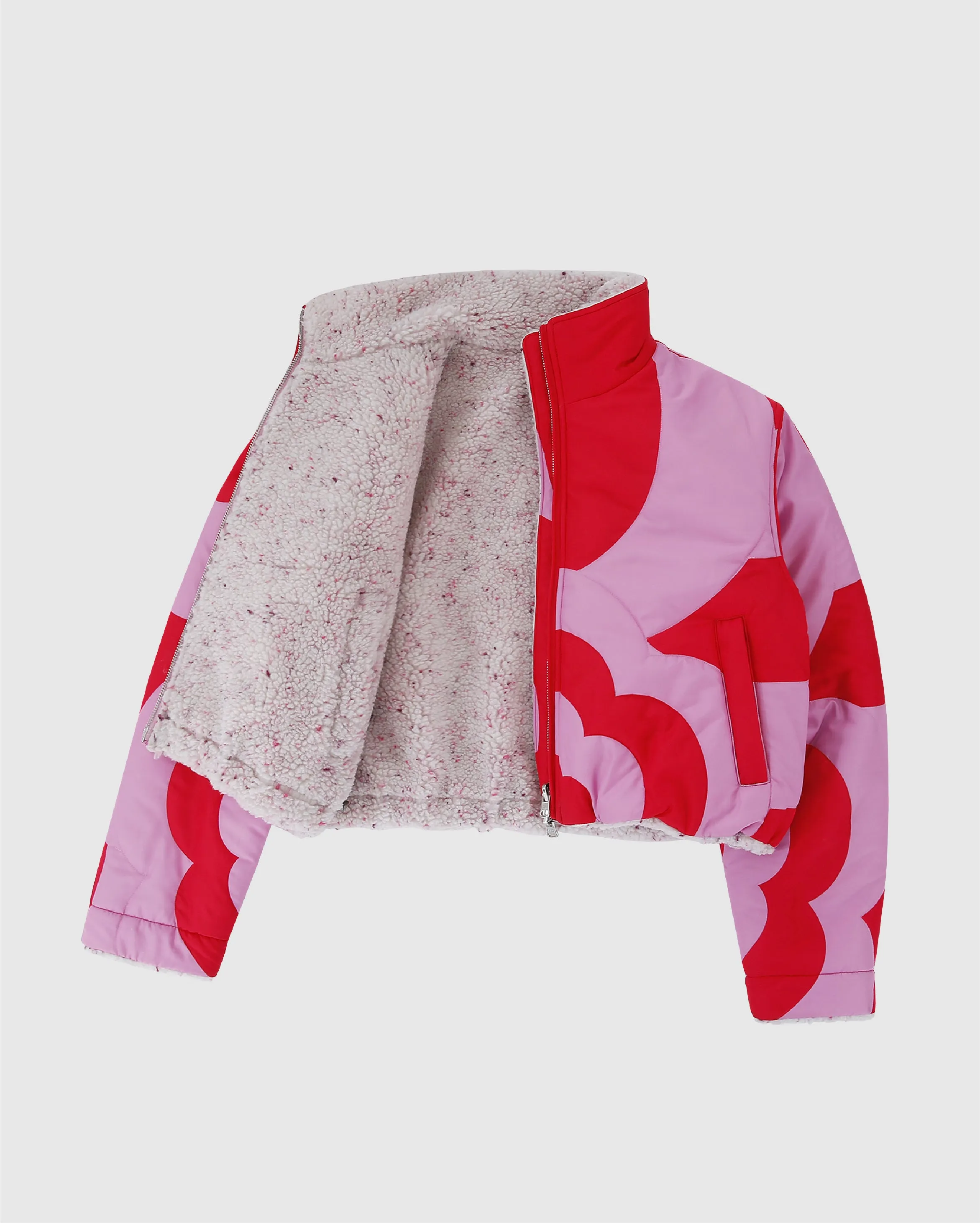 Lychee Cropped Reversible Mochi Puffer Jacket