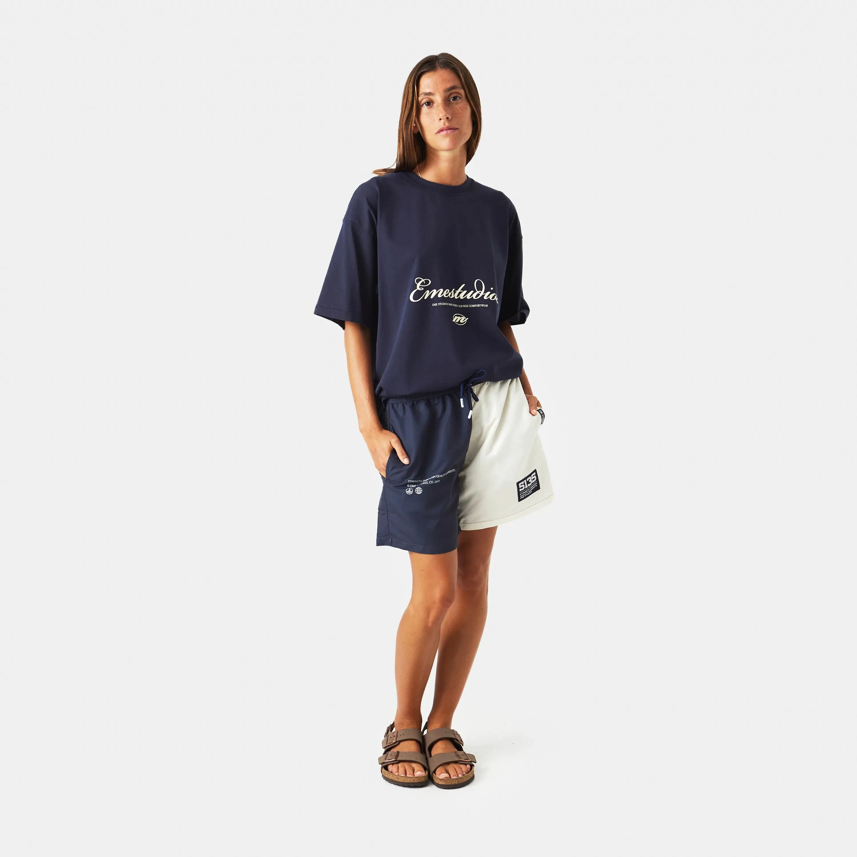 Main Street Navy Oversized Tee