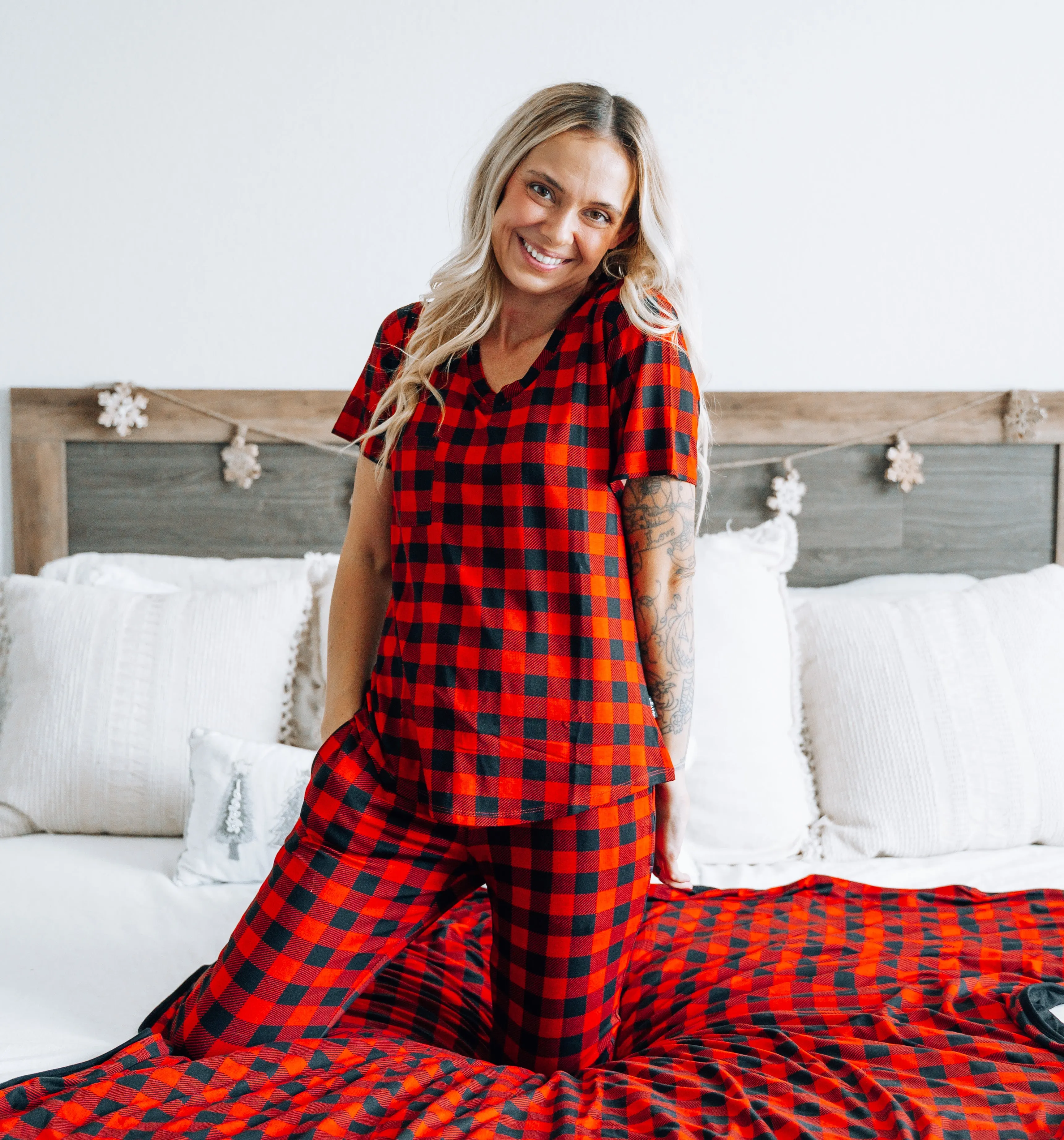 MAMA JOGGERS- Red Buffalo Plaid