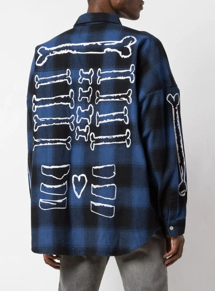 MASKED PLAID SHIRT BLUE