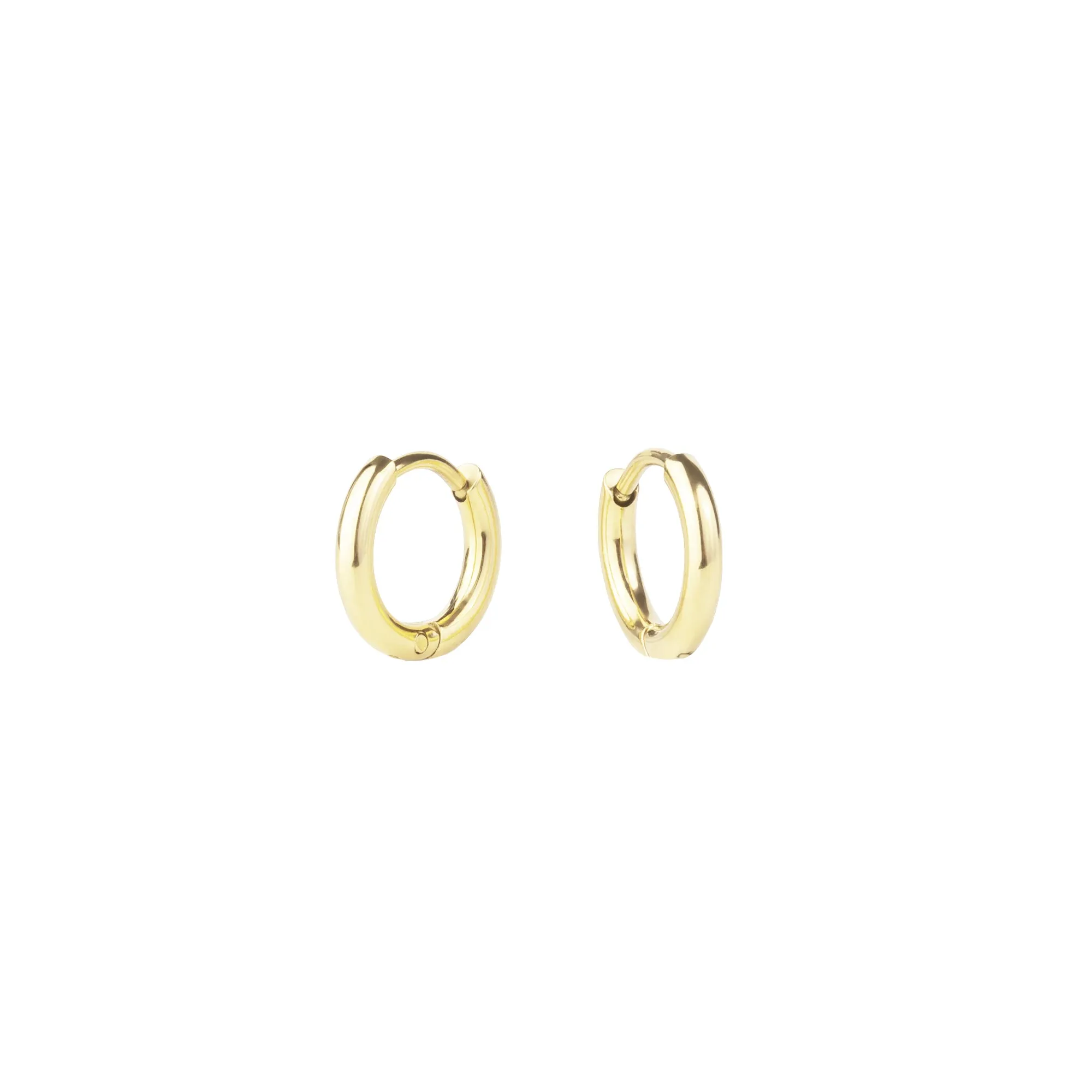 Mini Stacks Plain Huggie Earrings - 8 mm