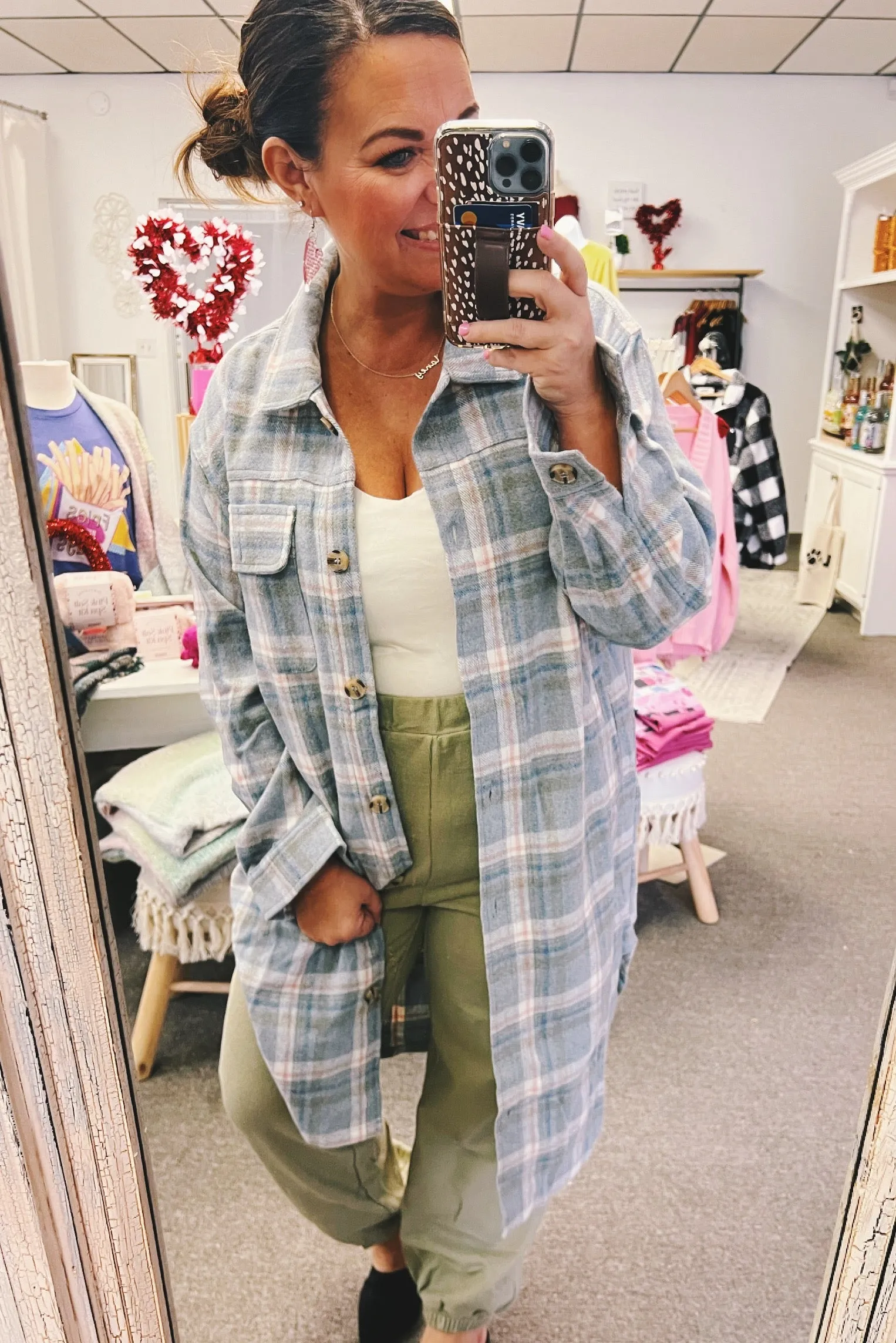 Muriel Plaid Long Shacket