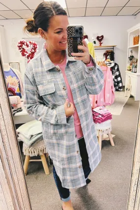 Muriel Plaid Long Shacket