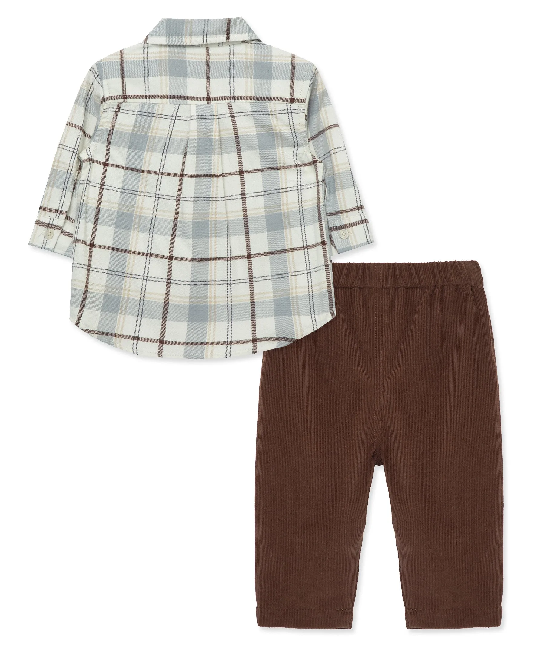 Neutral Plaid Pant Set