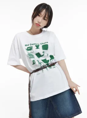 Oversized Graphic Top CA404