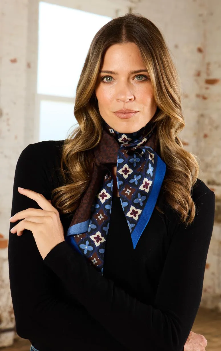 Patterned 100% Silk scarf