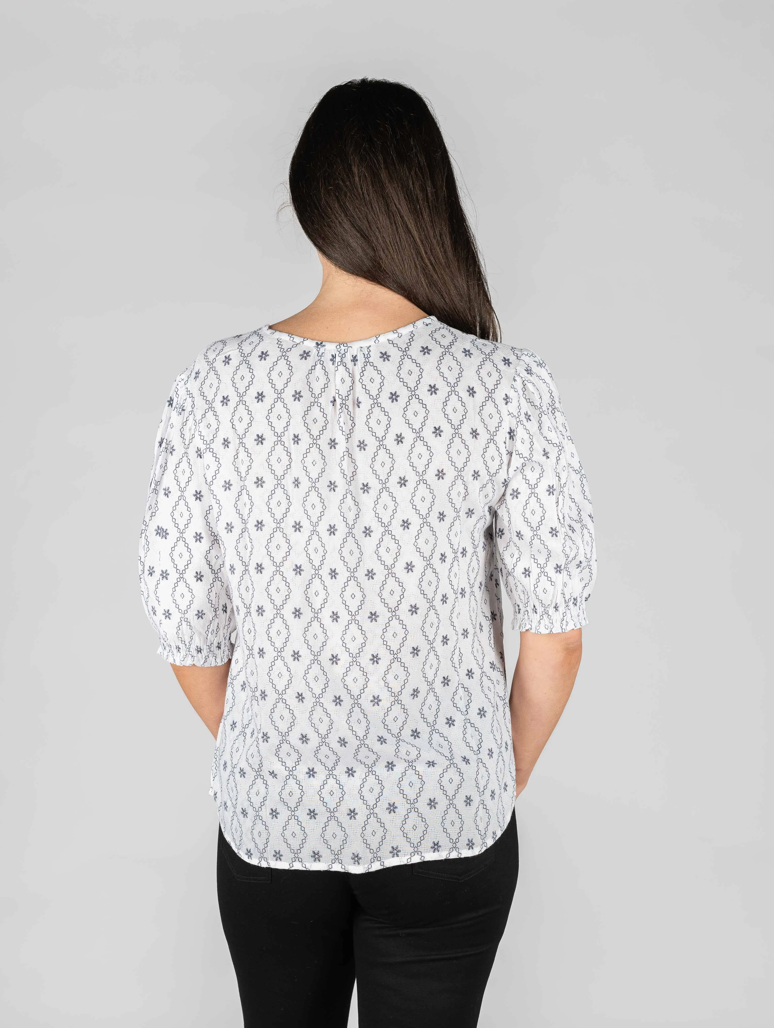 Patterned Jacquard Blouse