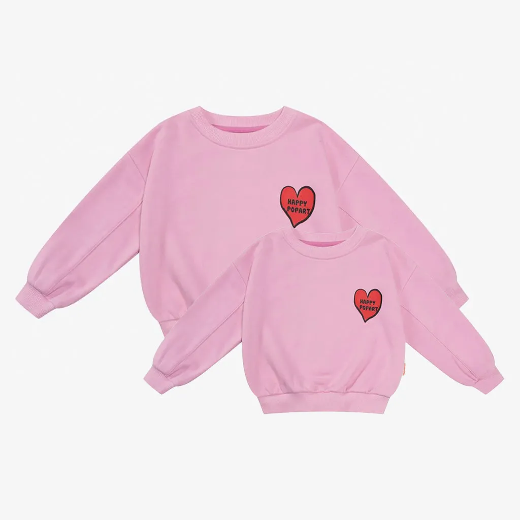 Pink Heart Printed Sweatshirt