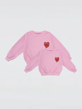 Pink Heart Printed Sweatshirt