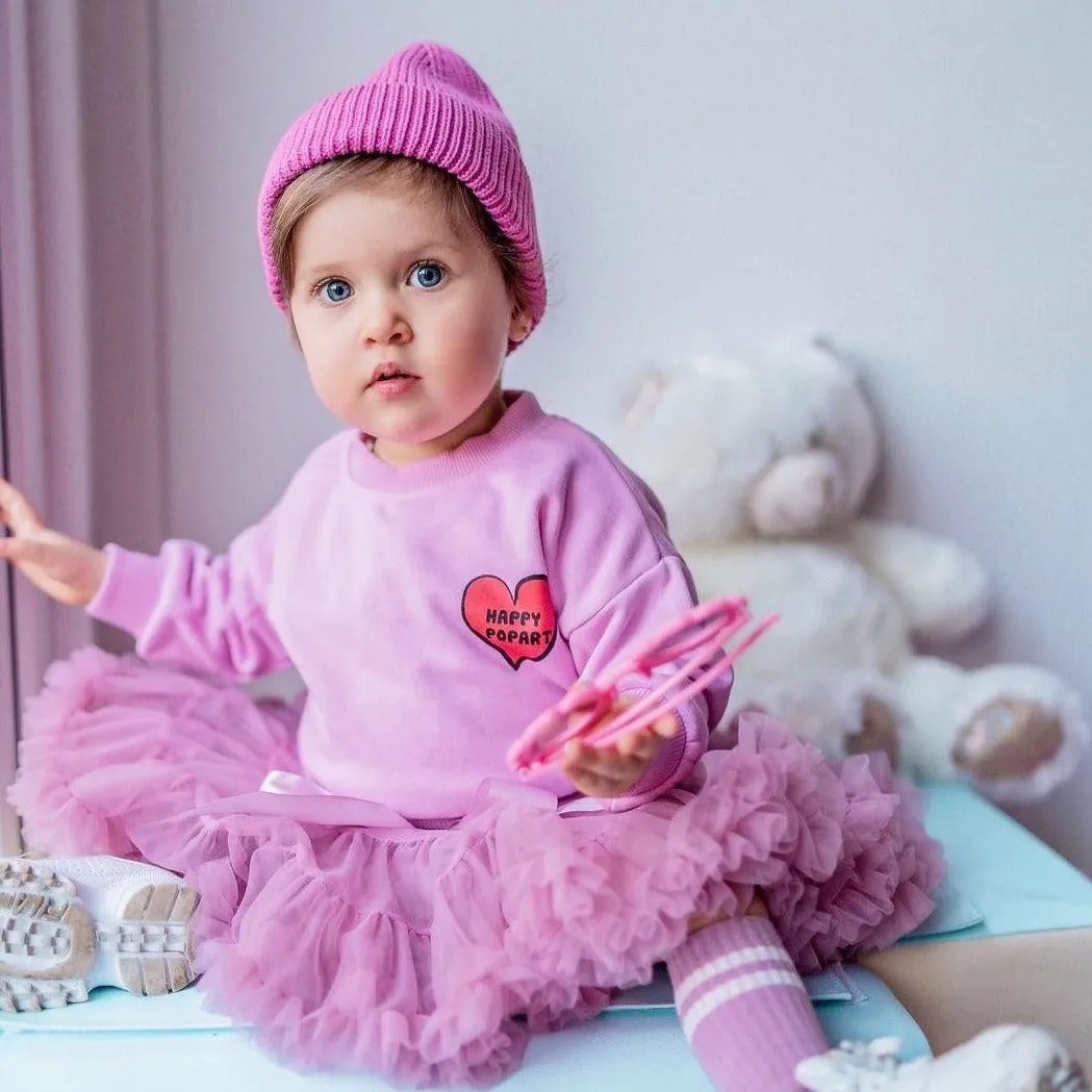 Pink Heart Printed Sweatshirt