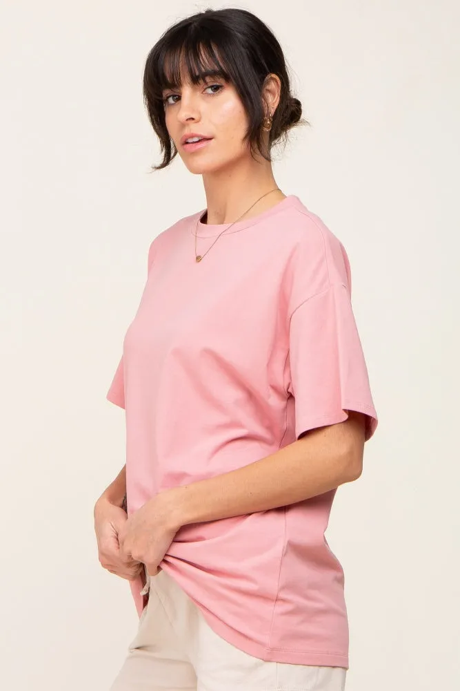 Pink Oversized Basic Tee