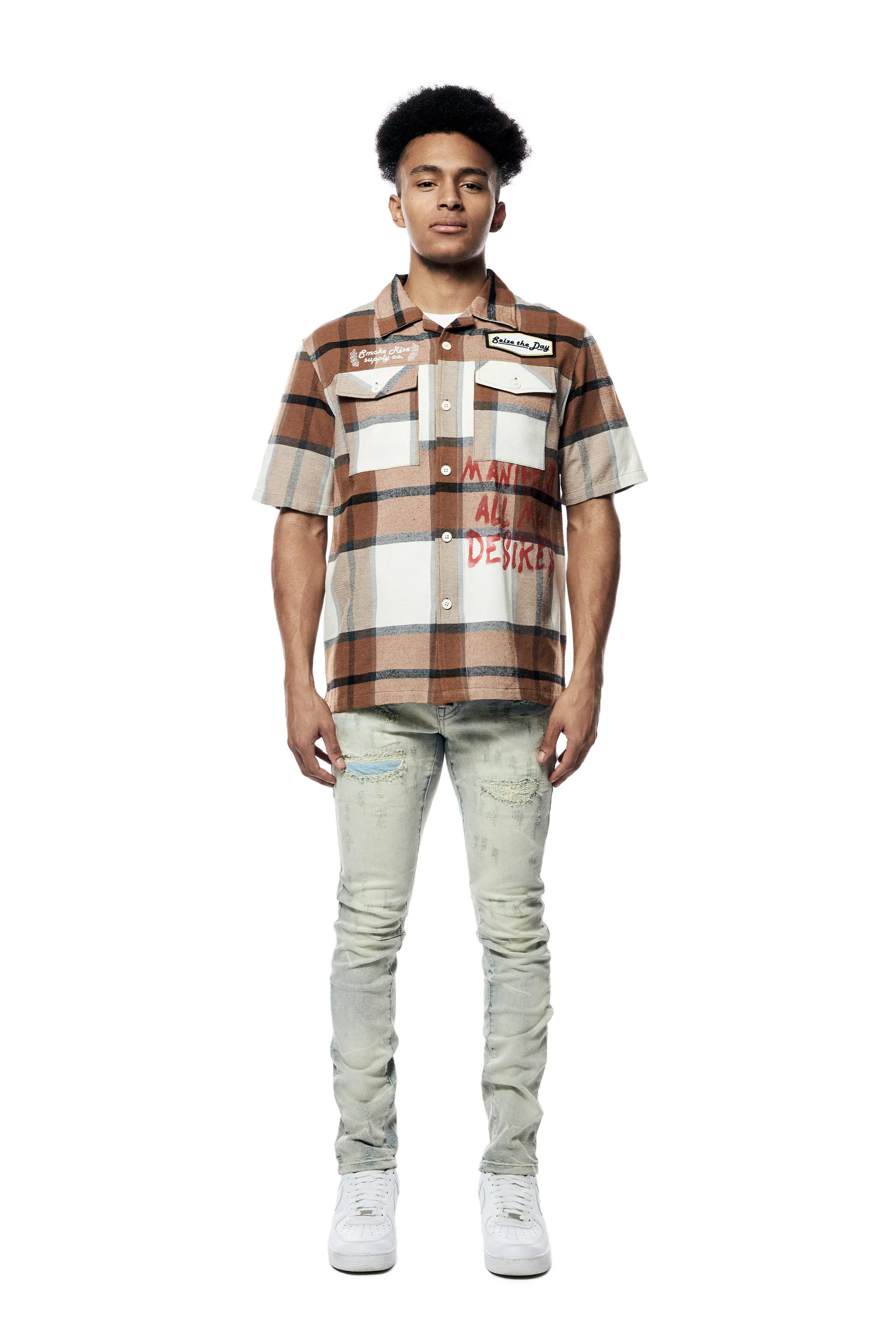 Plaid Graphic Shirt - Rust Plaid