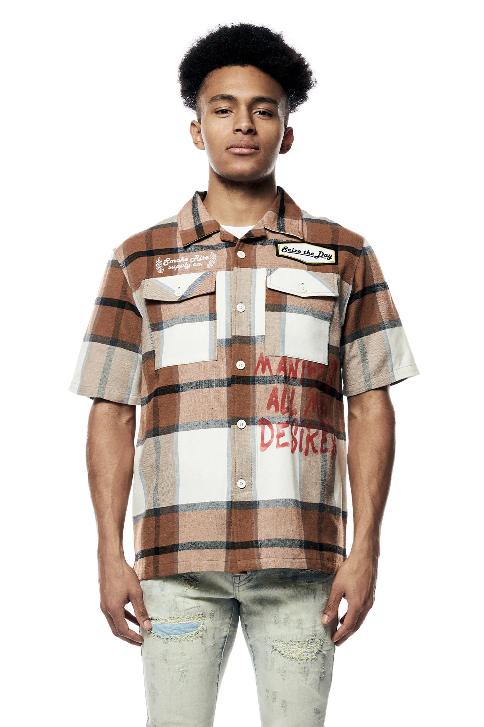 Plaid Graphic Shirt - Rust Plaid