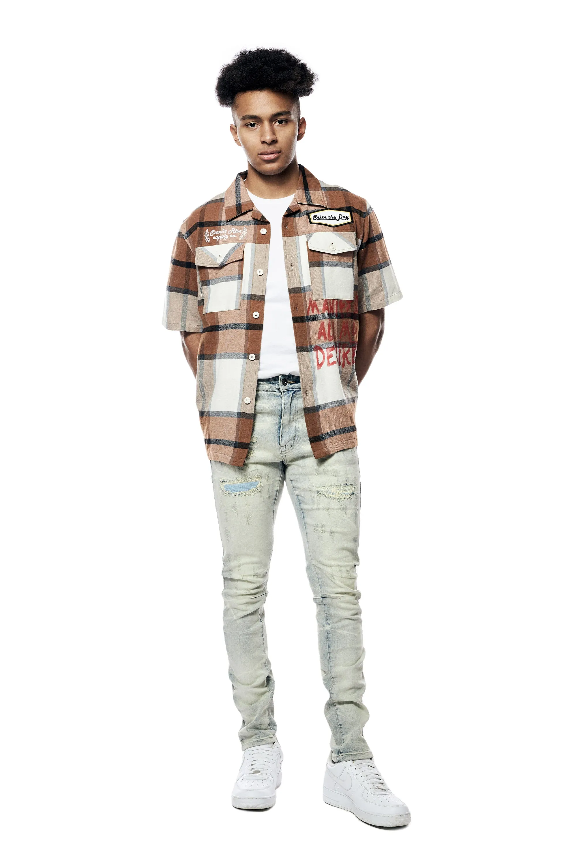 Plaid Graphic Shirt - Rust Plaid