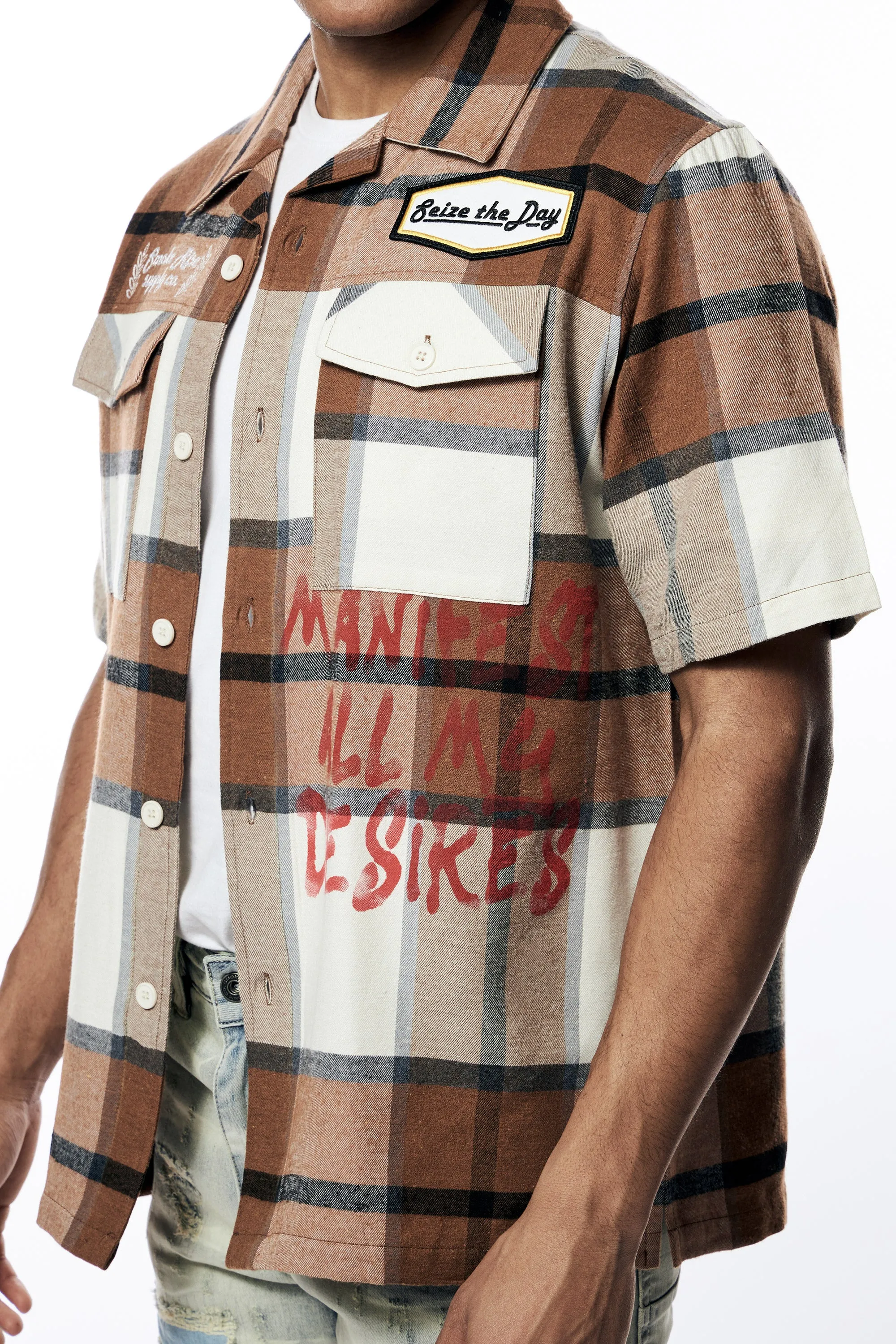 Plaid Graphic Shirt - Rust Plaid